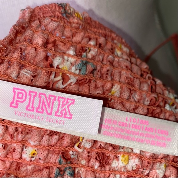 *SOLD* Victoria’s Secret PINK Daisy Floral Lace Coral Longline Bralette Large - Picture 9 of 9